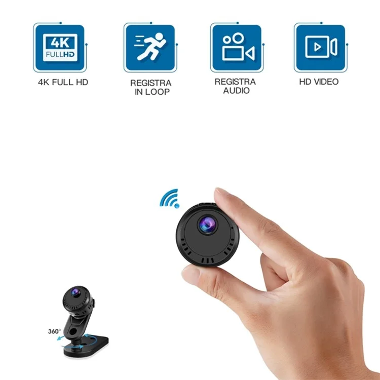 L28 Mini 4K HD Night Vision Camera Loop Recording Motion Detection Home Security WiFi Camera with 16GB Memory Card