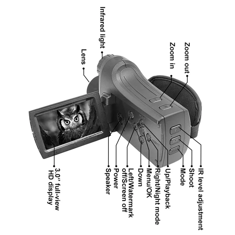 NV2186 Handheld Camcorder 8X Digital Zoom Camera Recorder Infrared Night Vision Camera for Hunting