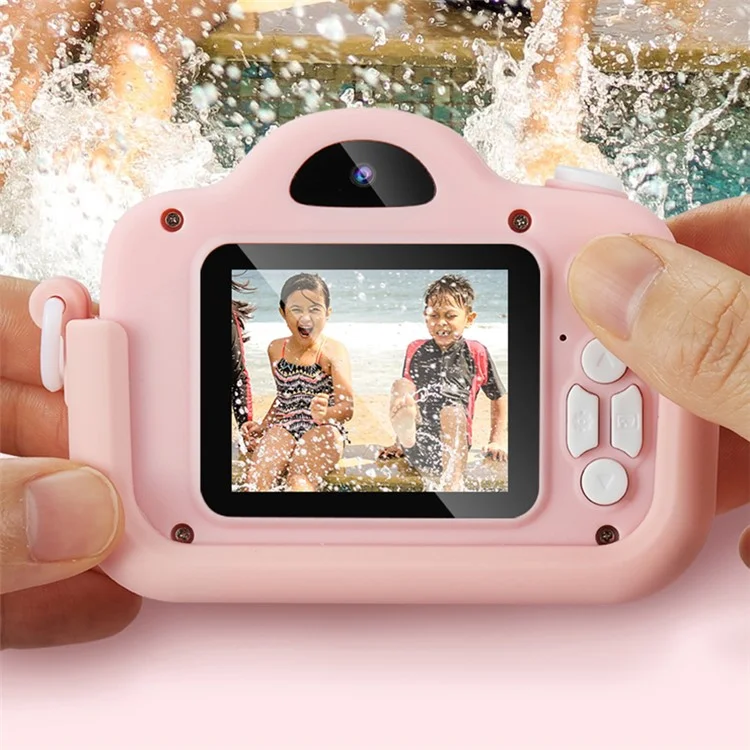 A3X 2.0" IPS Screen 1080P Mini Digital Camera Cartoon Dual Lens Camera Early Education Toy Birthday Gift - Blue