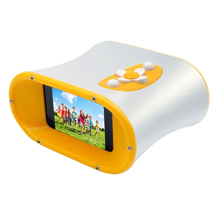 DT15 Kids Microscope Telescope Portable Children Color Digital Camera Binocular with 2.4'' Screen - Yellow