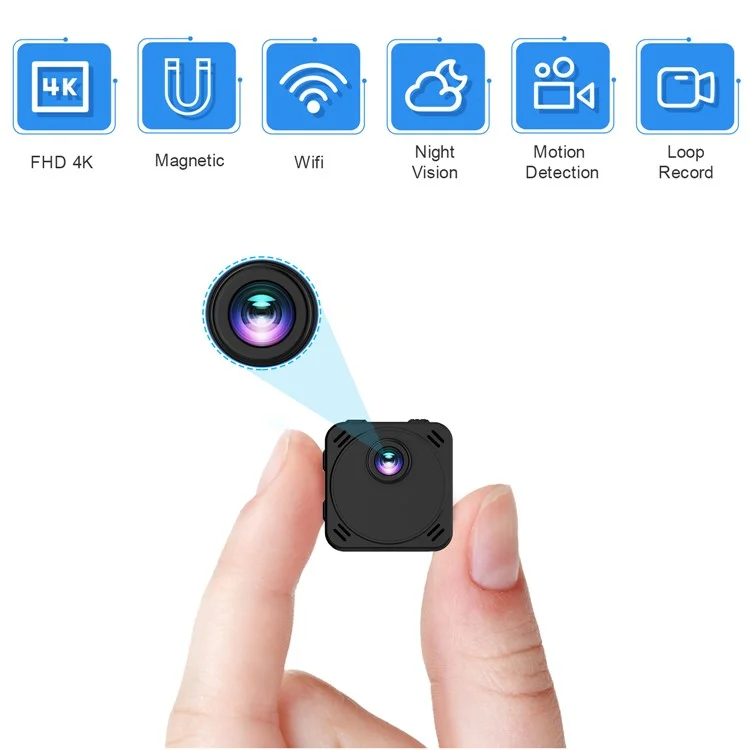 R89 Wireless WiFi Webcam Battery-Powered 4K HD Night Vision Camera Cell Phone Remote Monitor Camera for Home