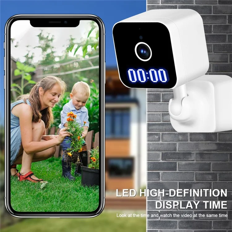 K1 Home Security Clock Camera 1080P HD Night Vision Camera Support Tuya App, US Plug