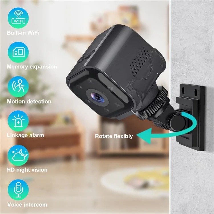 AS03 HD Night Vision Rechargeable Camera Home Security WiFi Camera