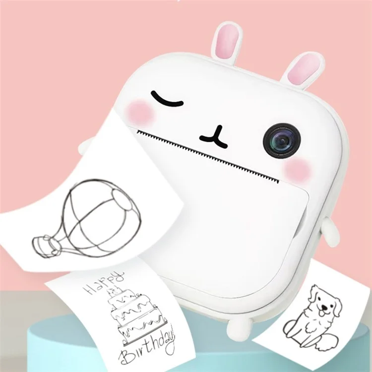 M2 Cute Instant Print Selfie Camera with 2.4'' Screen for Kids, Video Camera 48MP 1080P Rechargeable Children Toy Learning Camera - Chicken