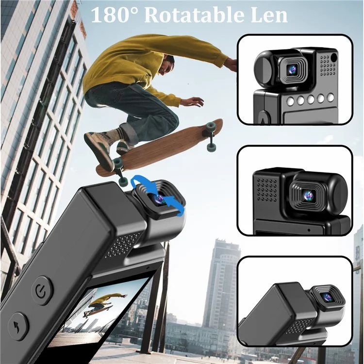 L9 1080P Full HD Body Camcorder Night Vision Mini Camera with 180 Degree Rotating Lens