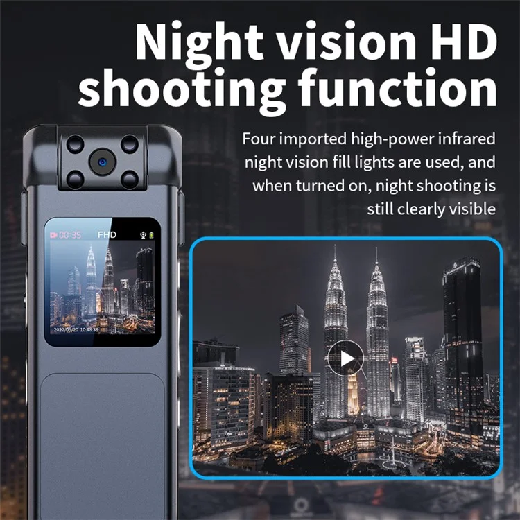 V18 8GB 1080P HD Camera Video Recorder with Clip, Night Version Motion Detection Recording Cam