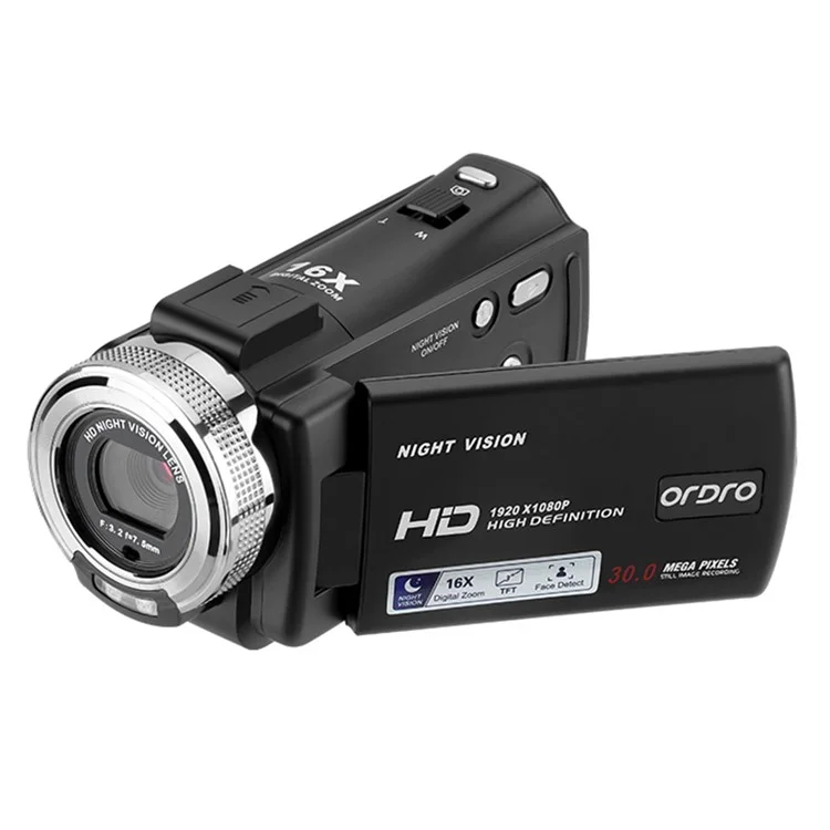 ORDRO V12 3.0 Inch 1080P Full HD Video Camera EU Plug Support Night Vision Vlogging Camera Recorder Home Camcorder