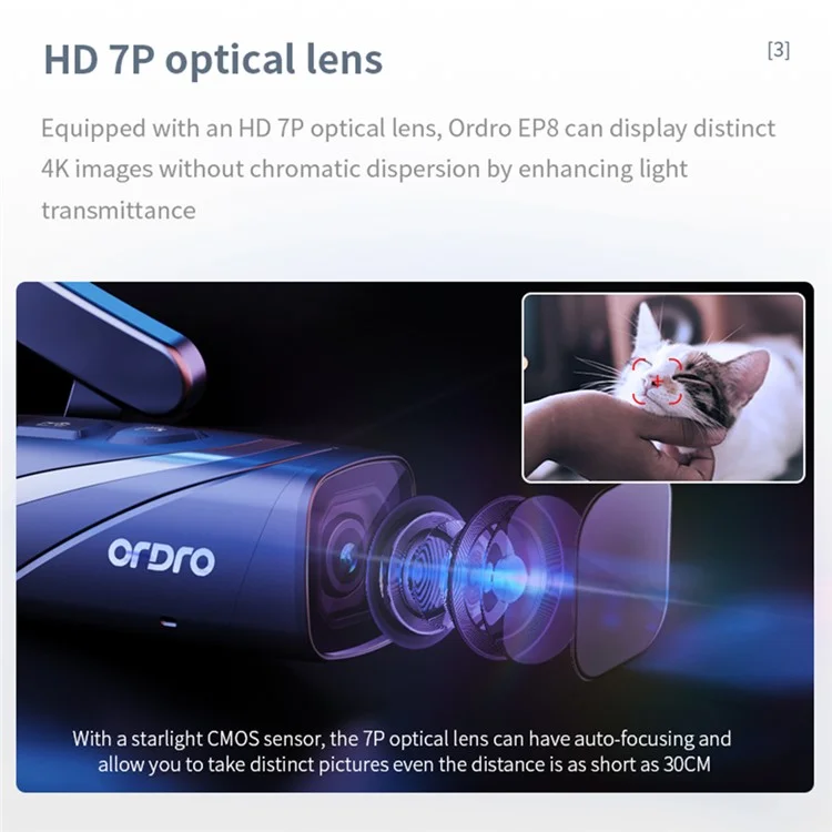 ORDRO EP8 Head Mounted Camera FPV Capture Camcorder Video Camera 4K 60fps Vlogging Camera