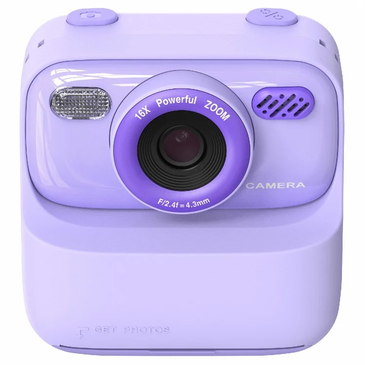 P79 Photo Instant Print Kids Digital Camera Fun Game HD 1080P Dual Lens Camera - Purple