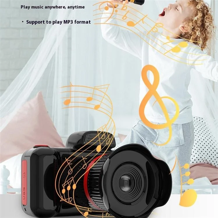 D31 360 Degree Rotating Lens 2.0 Inch Mini Kids Digital Camera Built-In Games, with 32G SD Card + Card Reader