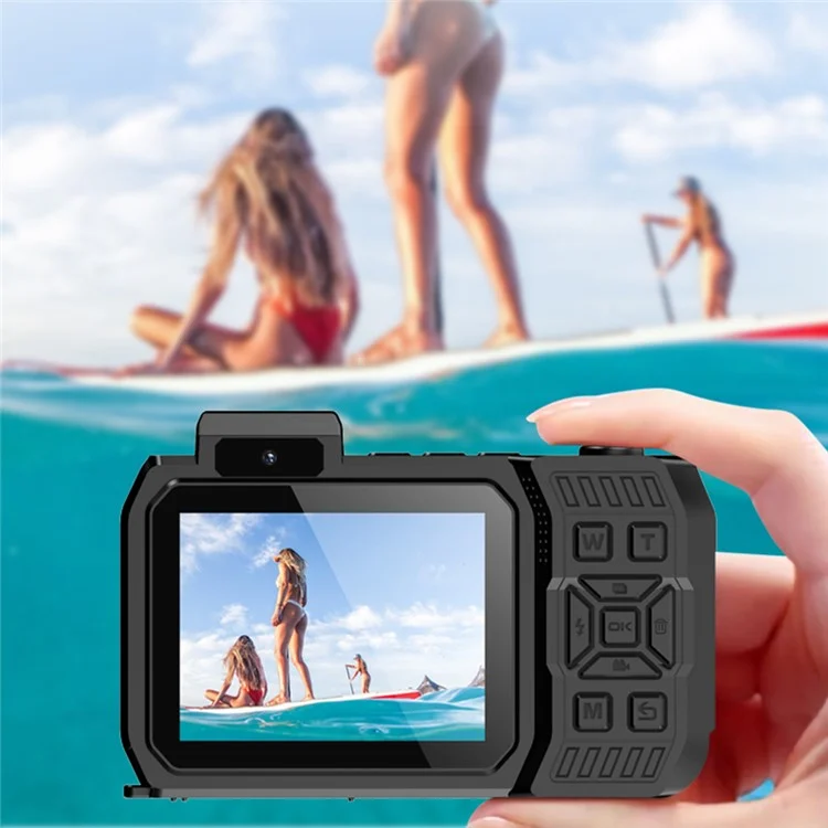 D50 HD Outdoor Sports Waterproof Action Camera 2.88+1.44 inch Dual Screen Camera, with 32G TF Card + Card Reader - Orange