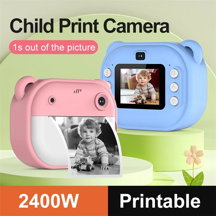 Y600 2.0-inch Screen Children 24MP HD Instant Camera Thermal Printing Photo Printer - Pink