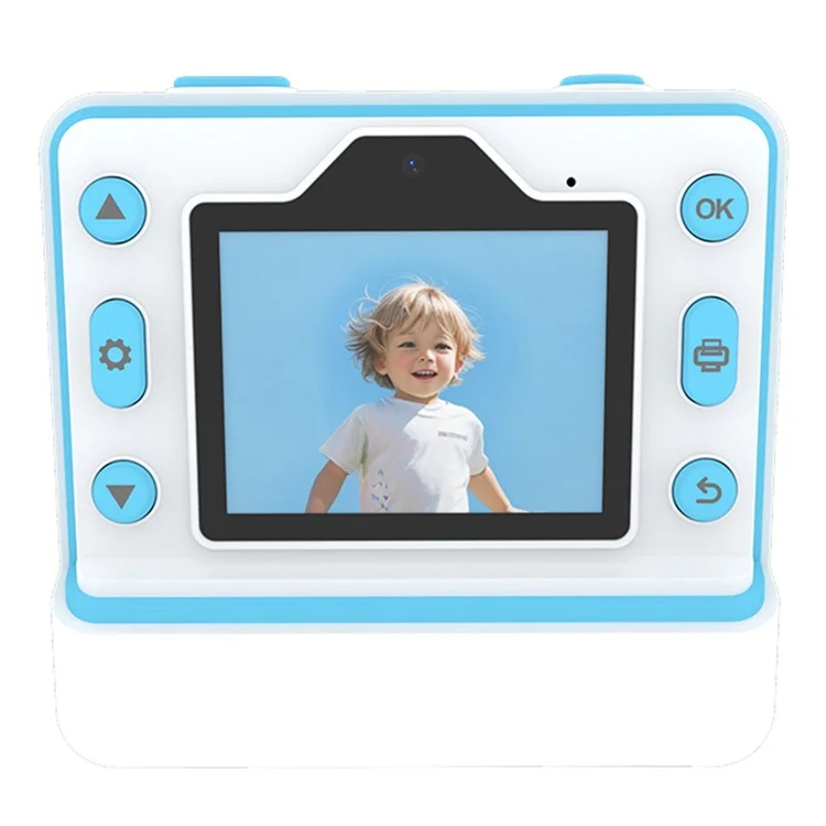 D101 2.4-inch HD Screen Dual Lens Kids Instant Camera Photo Thermal Printer - Blue