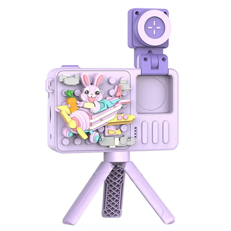 M1 Rabbit Building Block Toy Flip Lens Digital Cam...