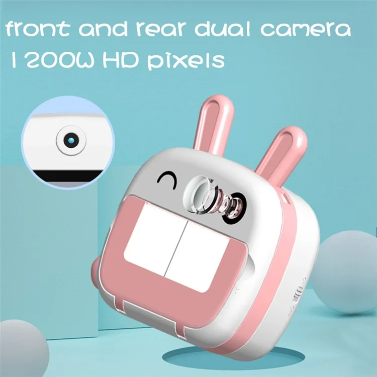 K09 2.4-inch Display Thermal Paper Print Camera for Children Portable Mini WiFi Instant Camera - Blue