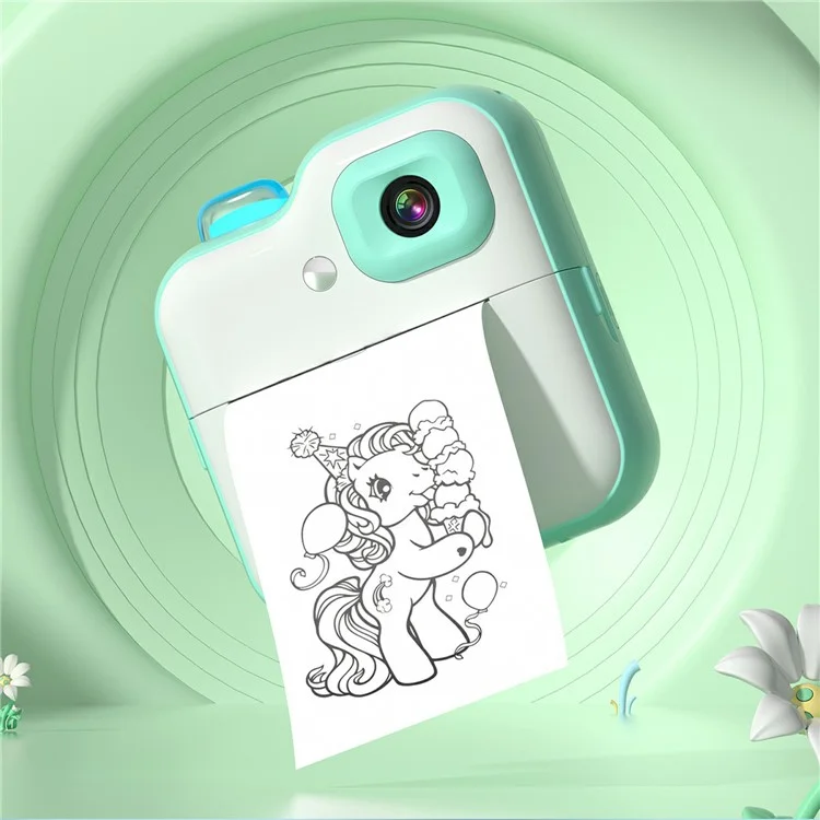 Q6 Instant Print Camera for Kids Digital Camera for Inkless Photo Lable Printing - Green