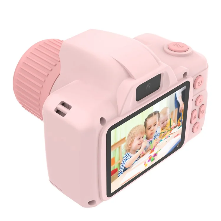 H10 2.4-inch IPS Screen Video Recorder Dual Lens Kids Camera, 32G Memory Card + Card Reader - Pink