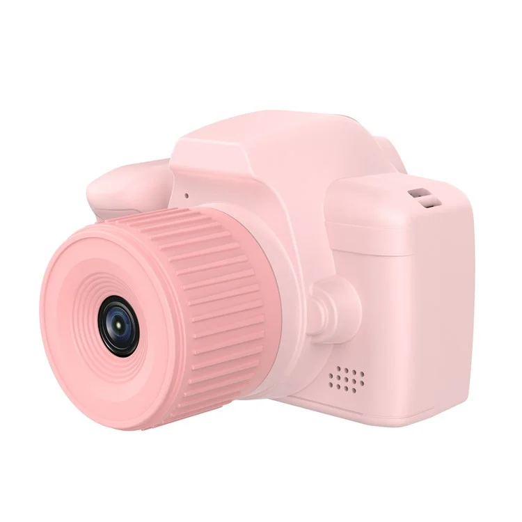 H10 2.4-inch IPS Screen Video Recorder Dual Lens Kids Camera, 32G Memory Card + Card Reader - Pink