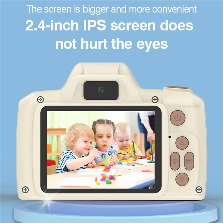 H10 2.4-inch IPS Screen Video Recorder Dual Lens Kids Camera, 32G Memory Card + Card Reader - Pink