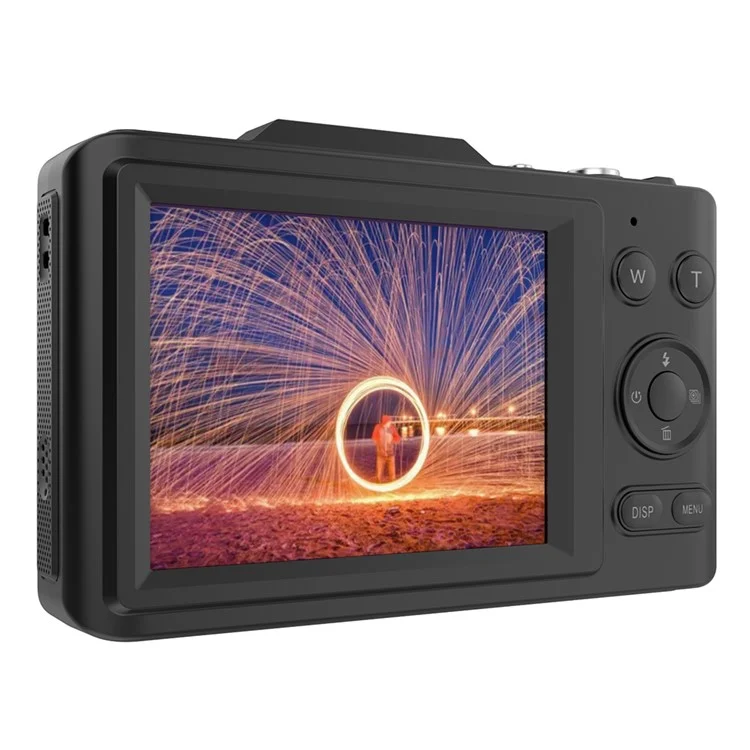 H16 2.8-inch IPS Screen Digital Camera 16x Zoom Anti-Shake CCD Camera with 32G TF Card + Card Reader - Black