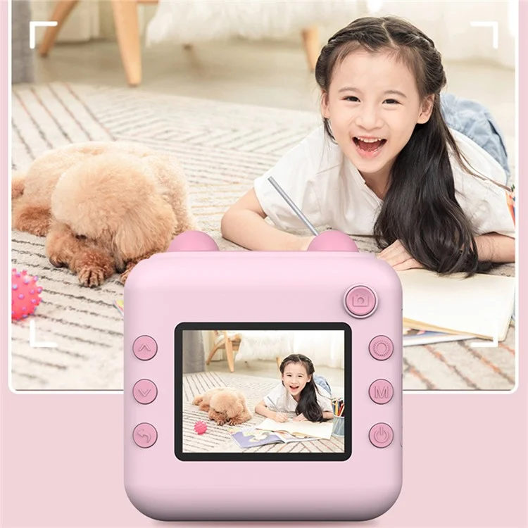 A22 2.4-inch Screen Mini Kids HD Digital Camera Instant Photo Printing Machine with 32G TF Card + Card Reader - Blue