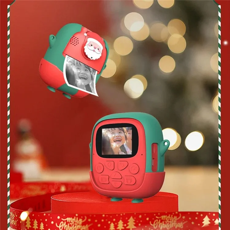 Christmas Style 2.0-inch Screen Children HD Digital Camera Instant Photo Printer