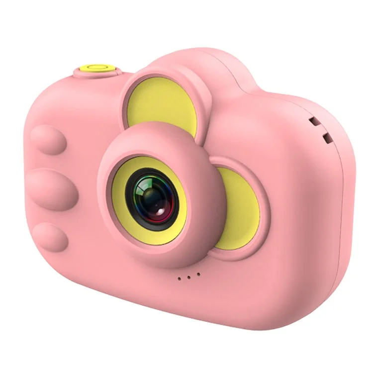 ET02 Cartoon 2.0 inch Screen Children Camera Rechargeable HD Wide Angle Digital Camera Camcorder Kids Gift - Pink