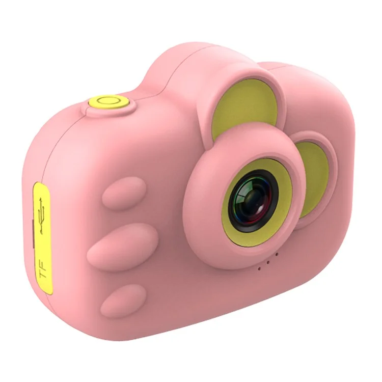 ET02 Cartoon 2.0 inch Screen Children Camera Rechargeable HD Wide Angle Digital Camera Camcorder Kids Gift - Pink