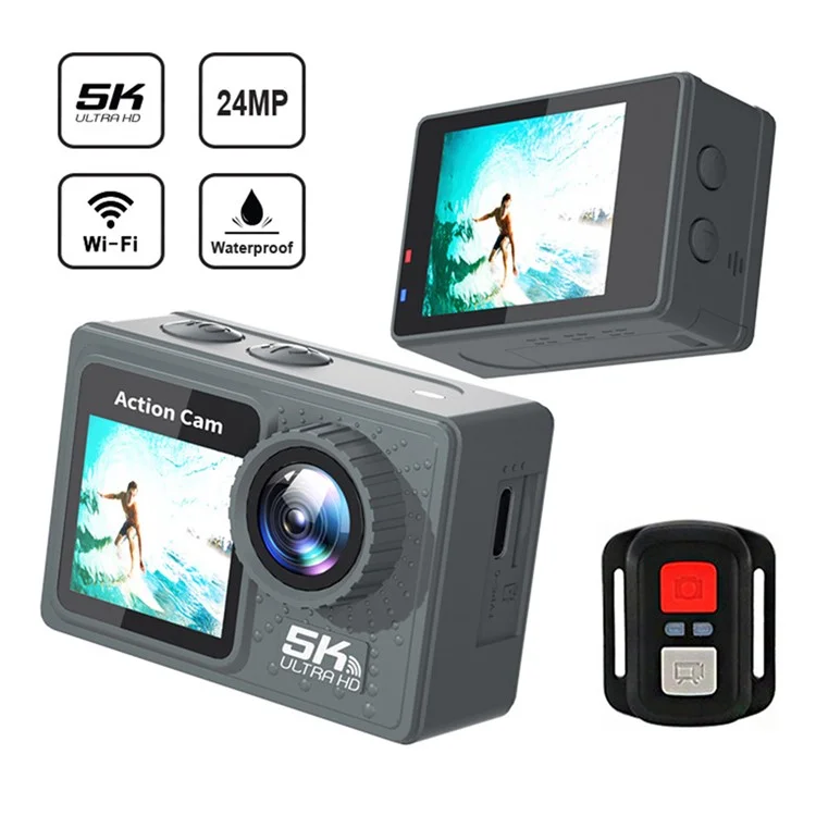 F300AAR-G Action Camera 24MP 5K Ultra HD 30m Waterproof Outdoor Sports Camera with Remote Control