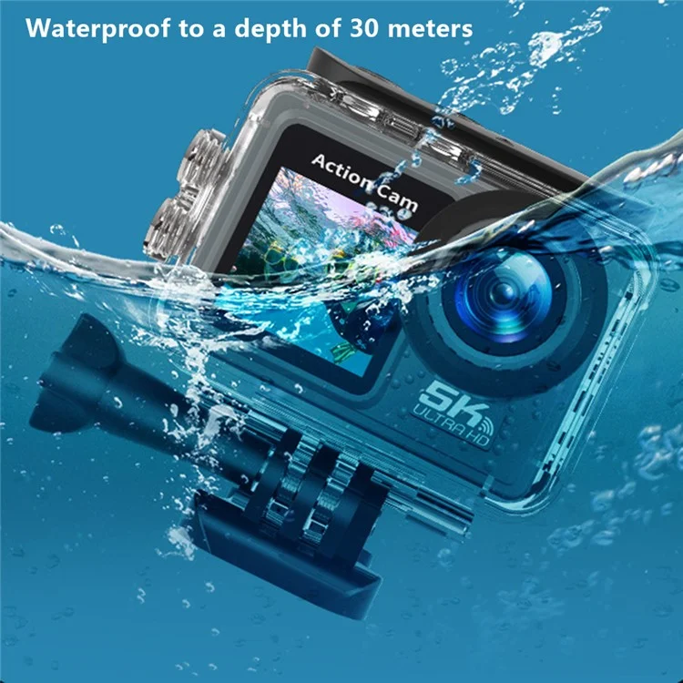 F300AAR-G Action Camera 24MP 5K Ultra HD 30m Waterproof Outdoor Sports Camera with Remote Control