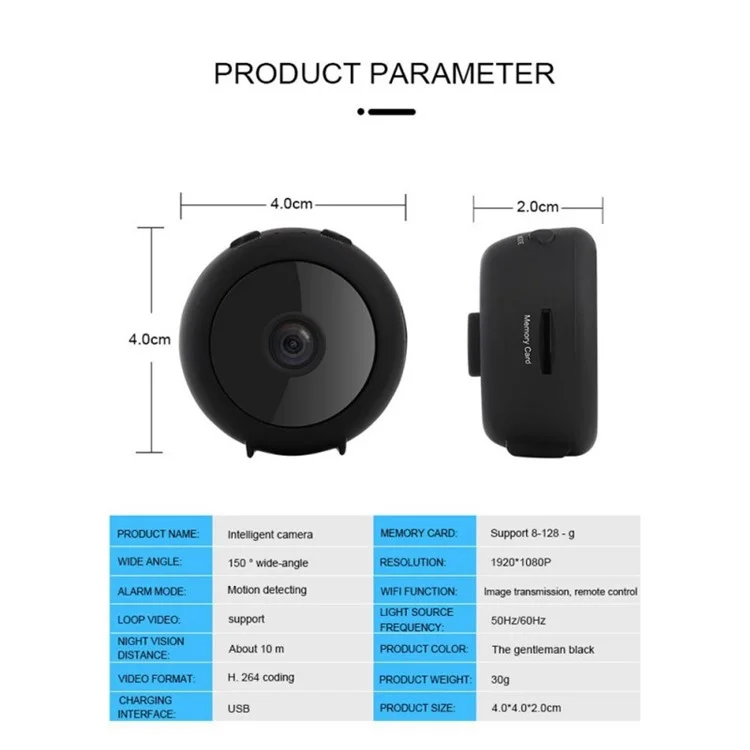 A11 Mini Camera Wireless WiFi IP Home Security HD 1080P Night Vision Webcam